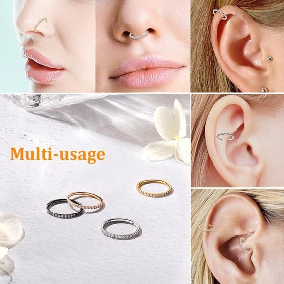 Hypoallergenic 20G-14G Surgical Steel Nose Rings – Versatile & Stylish Designs - Picture 5 of 6